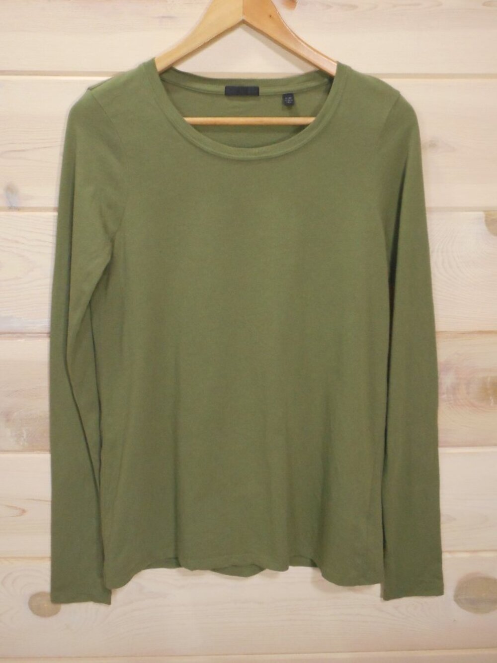 ATM Anthony Thomas Melillo Women's M Cotton Long Sleeve Top Olive Green Tee